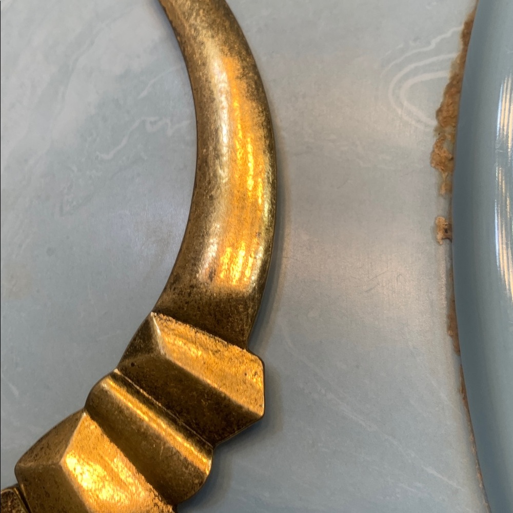 Gold Geometric Statement Necklace - image 3